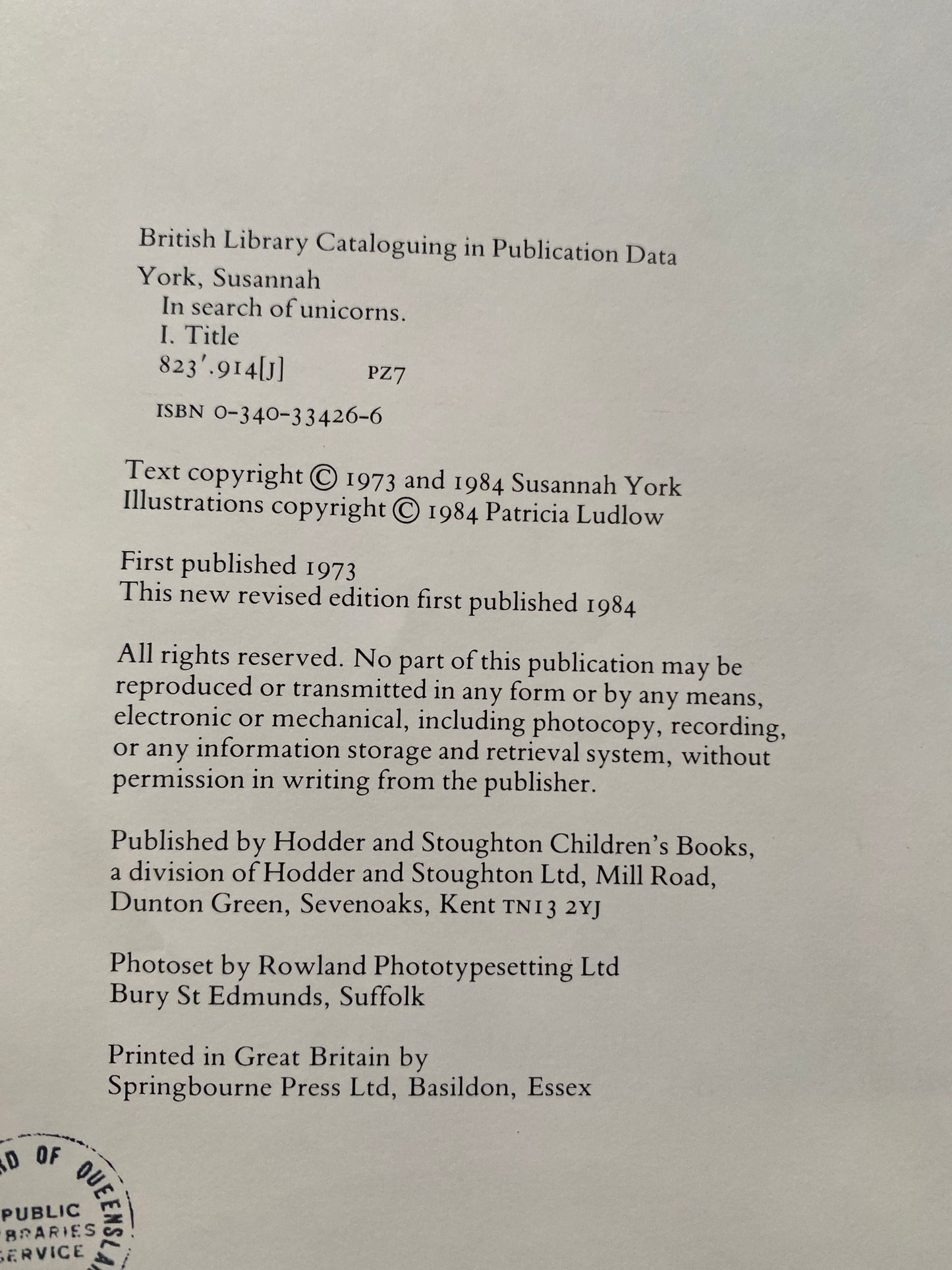 In Search of Unicorns by Susannah York