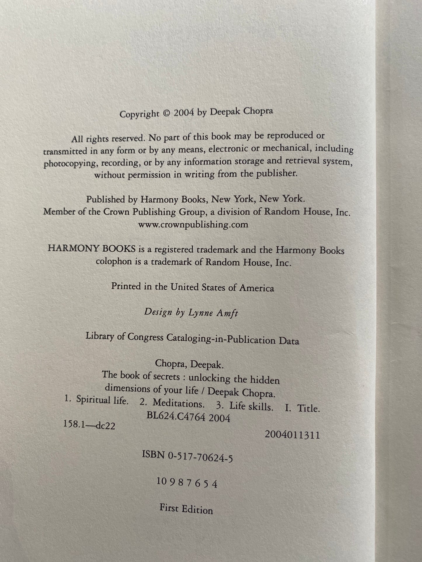 The Book of Secrets by Deepak Chopra