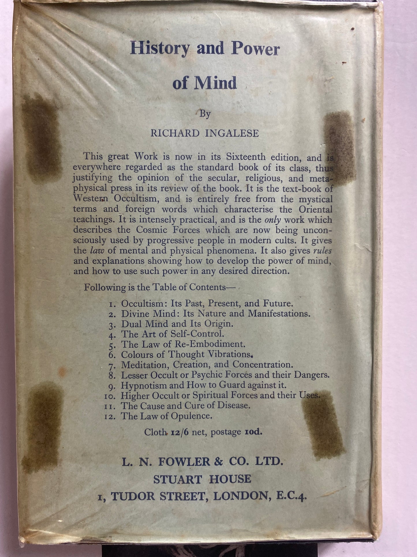 A Series of Lessons in Raja Yoga -  Yogi Ramacharaka (William Walker Atkinson) 1969 Rare collectable