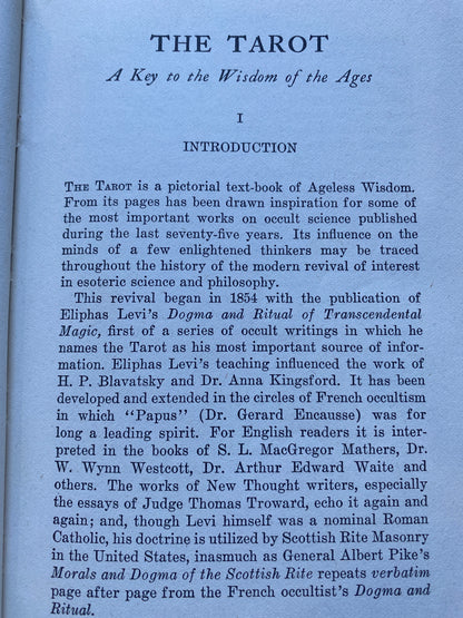The Tarot: A Key to the Wisdom of the Ages by Paul Foster Case 1975 vintage collectors piece.