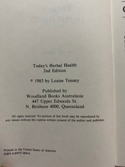 Today's Herbal Health by Louise Tenney