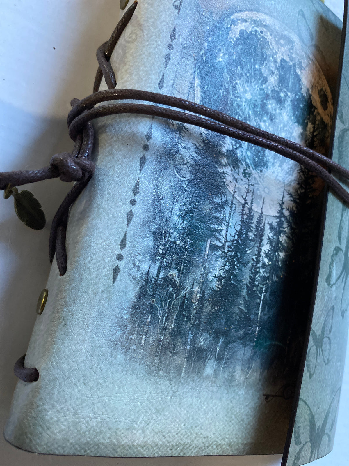 Moonlit Forest Butterfly Journal Notebook Wrap Closure Pen Included
