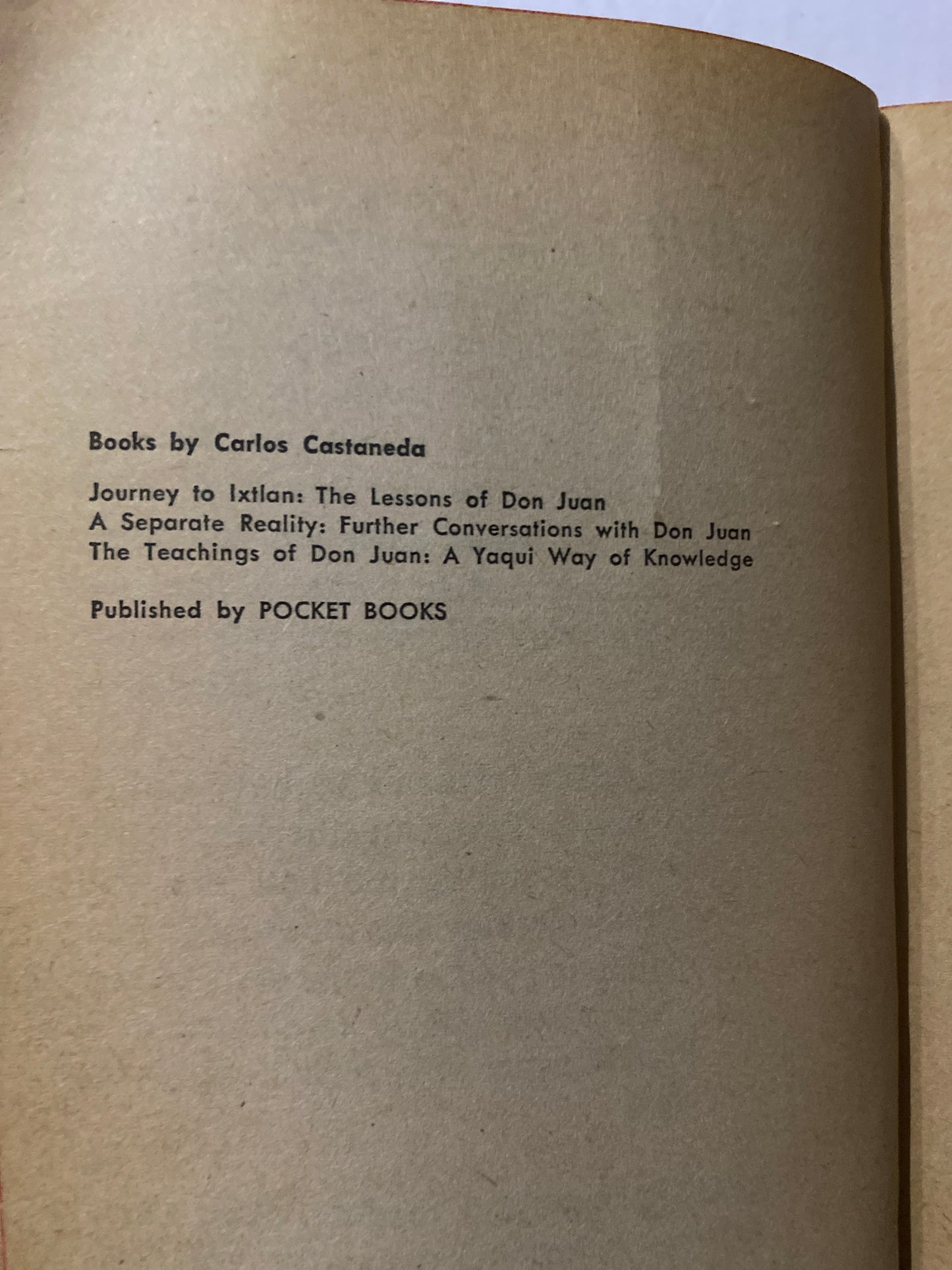 Journey to Ixtlan by Carlos Castaneda