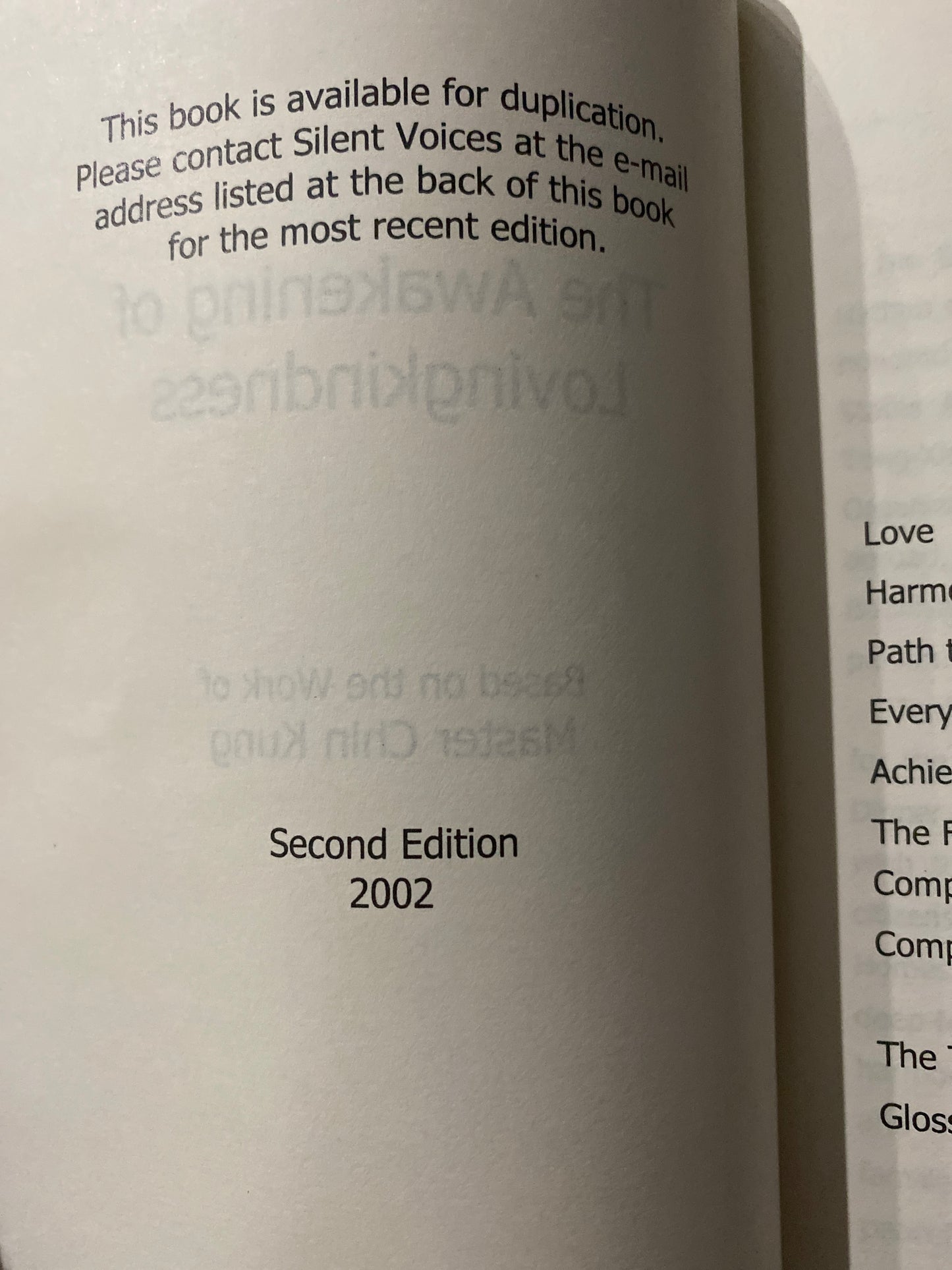 The Awakening of Lovingkindness by Master Chin Kung 2002 edition