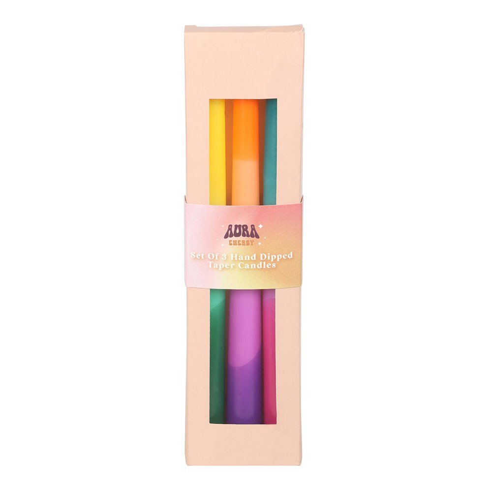 Aura Energy Hand-Dipped Taper Candles – Set of 3