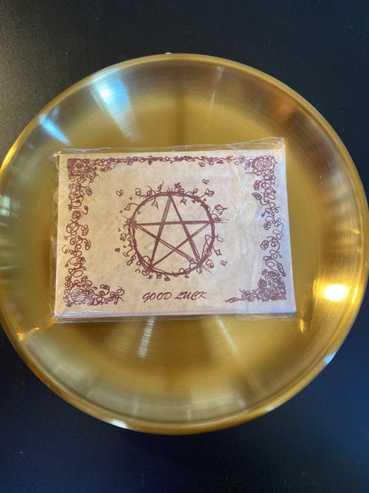 Brass Incense Burning Plate with Pentagram Engraving