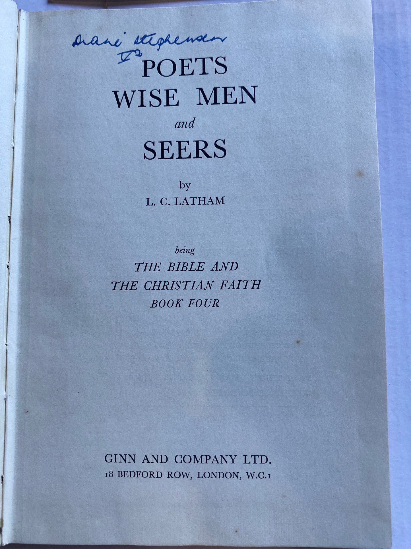 Poets, Wise Men and Seers by L. C. Latham