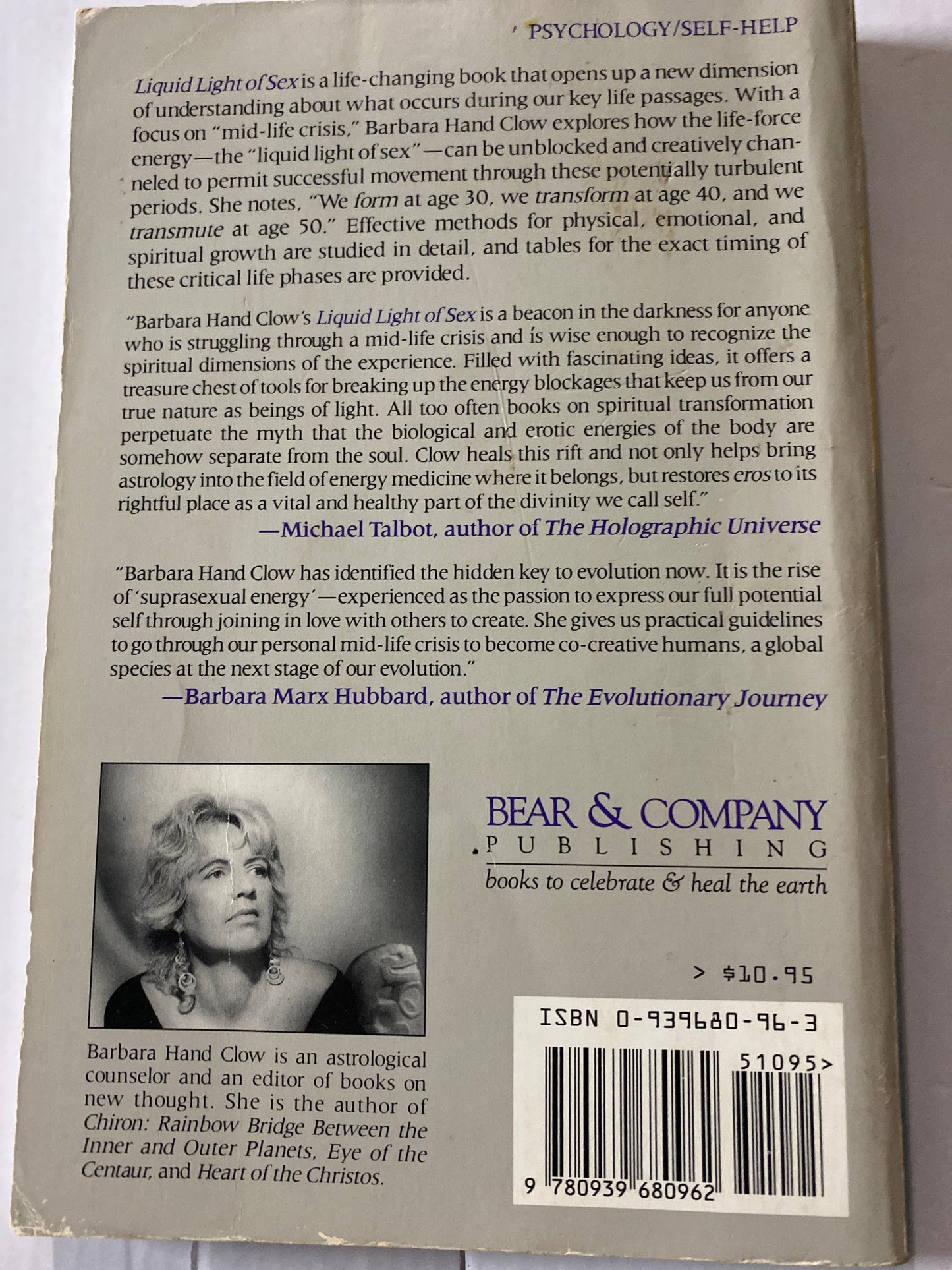 Liquid Light of Sex: Understanding Your Key Life Passages by Barbara Hand Clow signed