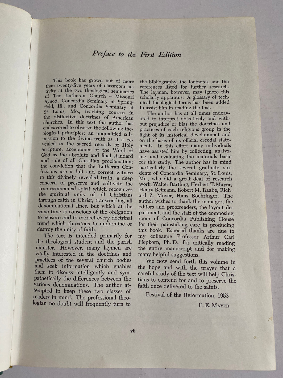 The Religious Bodies of America – F. E. Mayer | 1961 Hardcover