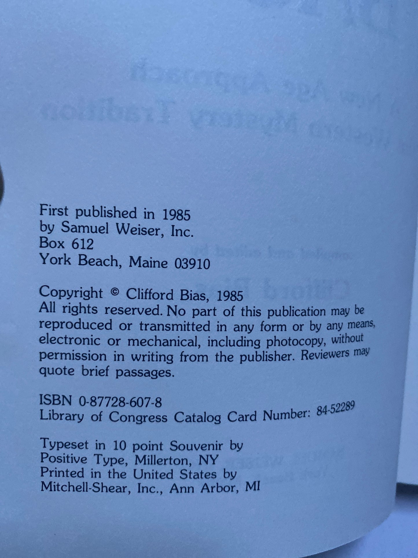 The Way Back: A New Age Approach to the Western Mystery Tradition by Clifford Bias