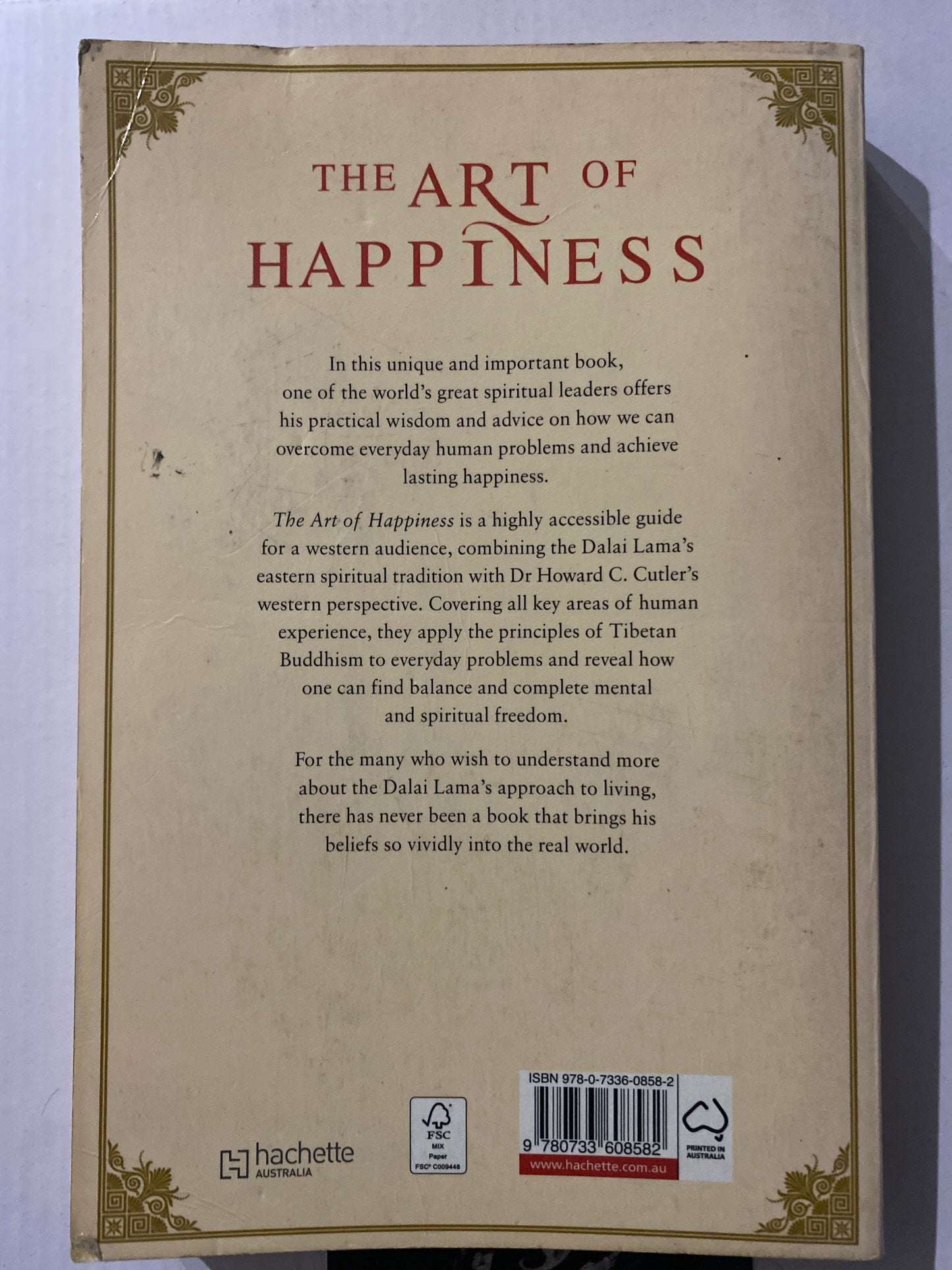 The Art of Happiness: A Handbook for Living by the Dalai Lama & Howard C. Cutler white cover