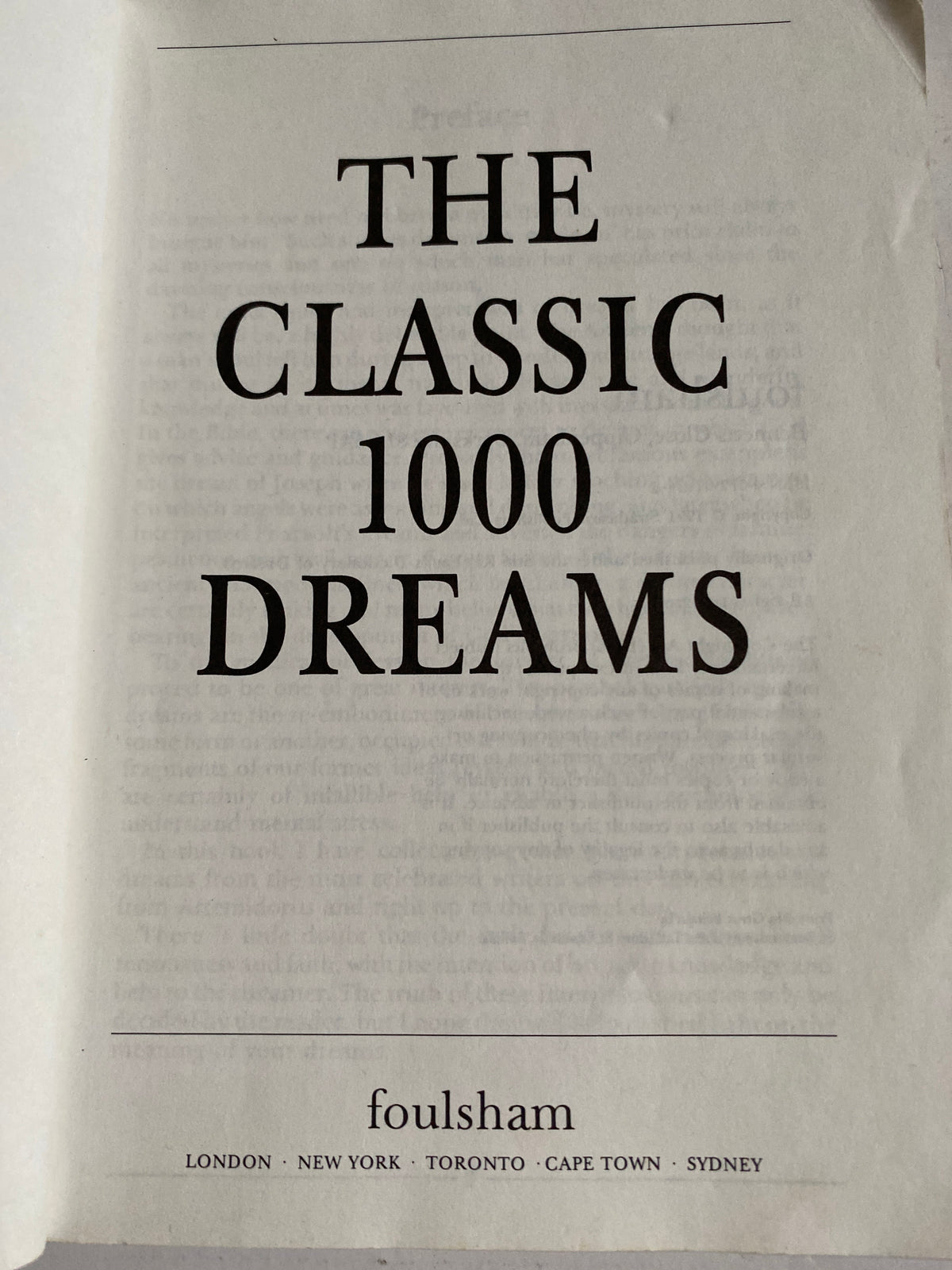Classic 1000 Dreams by Foulsham Books