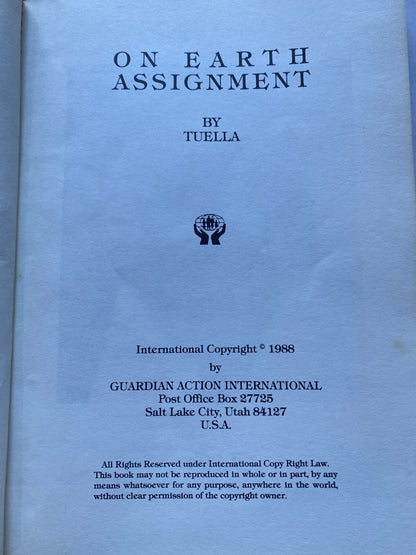 On Earth Assignment by Tuella (Thelma Terrell) 1988 first edition from Guardian Action International — a small independent press