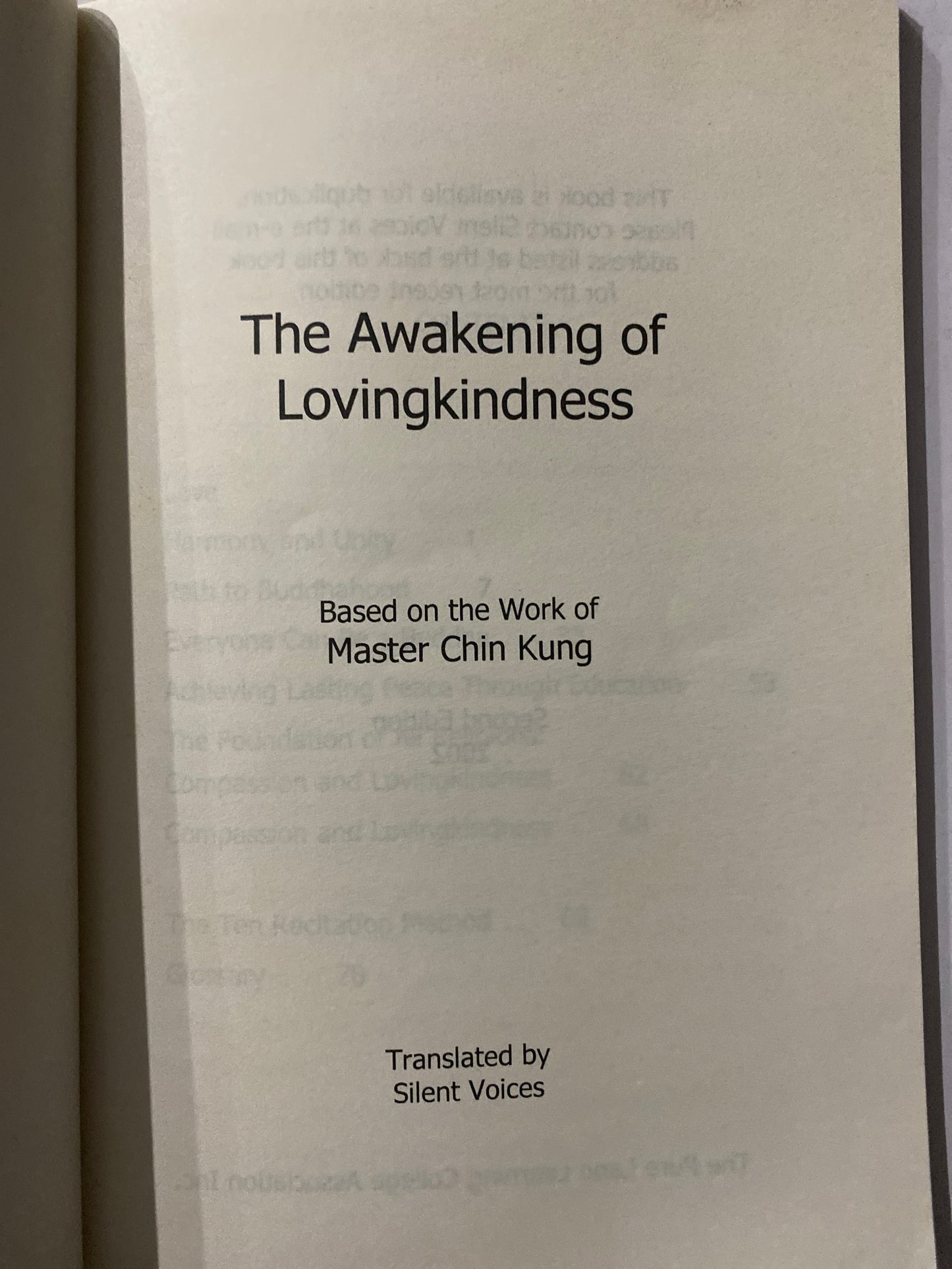 The Awakening of Lovingkindness by Master Chin Kung 2002 edition