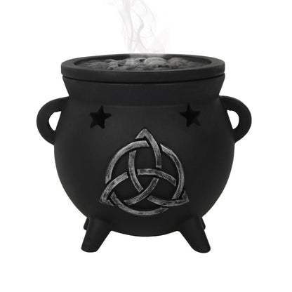 Triquetra Cauldron Incense Cone Burner with Removable Lid