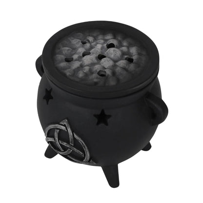 Triquetra Cauldron Incense Cone Burner with Removable Lid