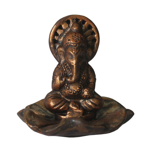 Ganesh Clay Incense Burner – Antique Bronze-Look Finish