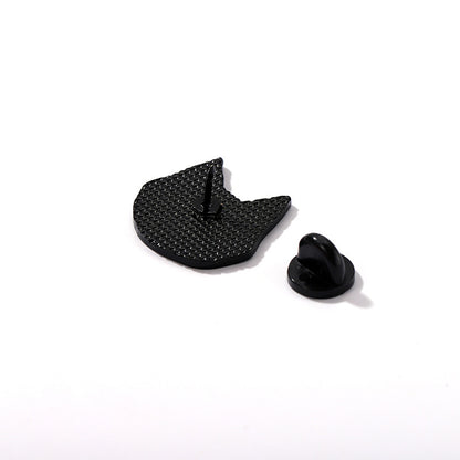 Sitting Black Cat Enamel Pin - Handmade Retro Brooch Badge