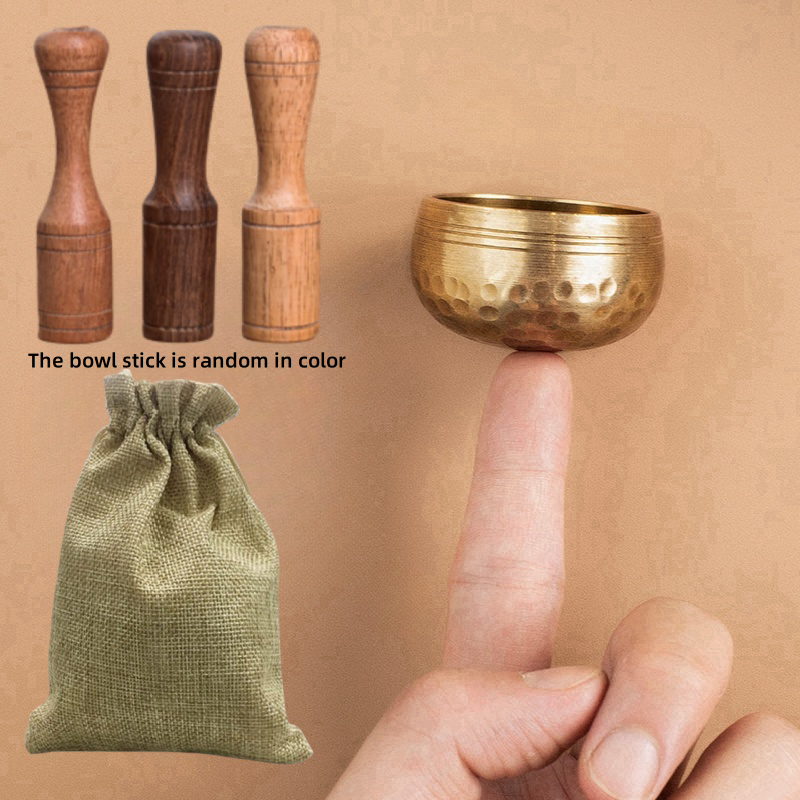 Nepal Handmade Himalayan Tibetan Singing Bowl - Mini Chakra Bowl for Yoga Meditation
