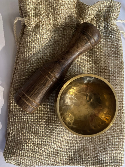 Nepal Handmade Himalayan Tibetan Singing Bowl - Mini Chakra Bowl for Yoga Meditation