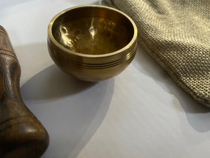 Nepal Handmade Himalayan Tibetan Singing Bowl - Mini Chakra Bowl for Yoga Meditation