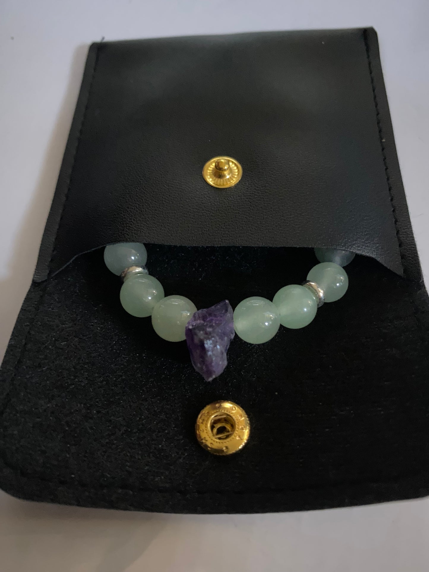 Natural Gemstone Bracelet With unique Crystal Amethyst centre