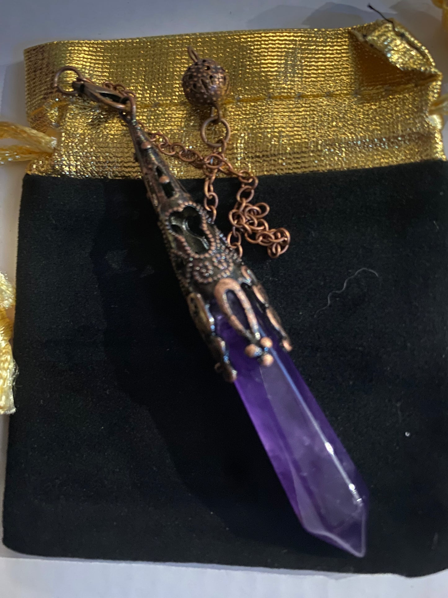 Reiki Natural Stone Crystals Pendulum for Divination