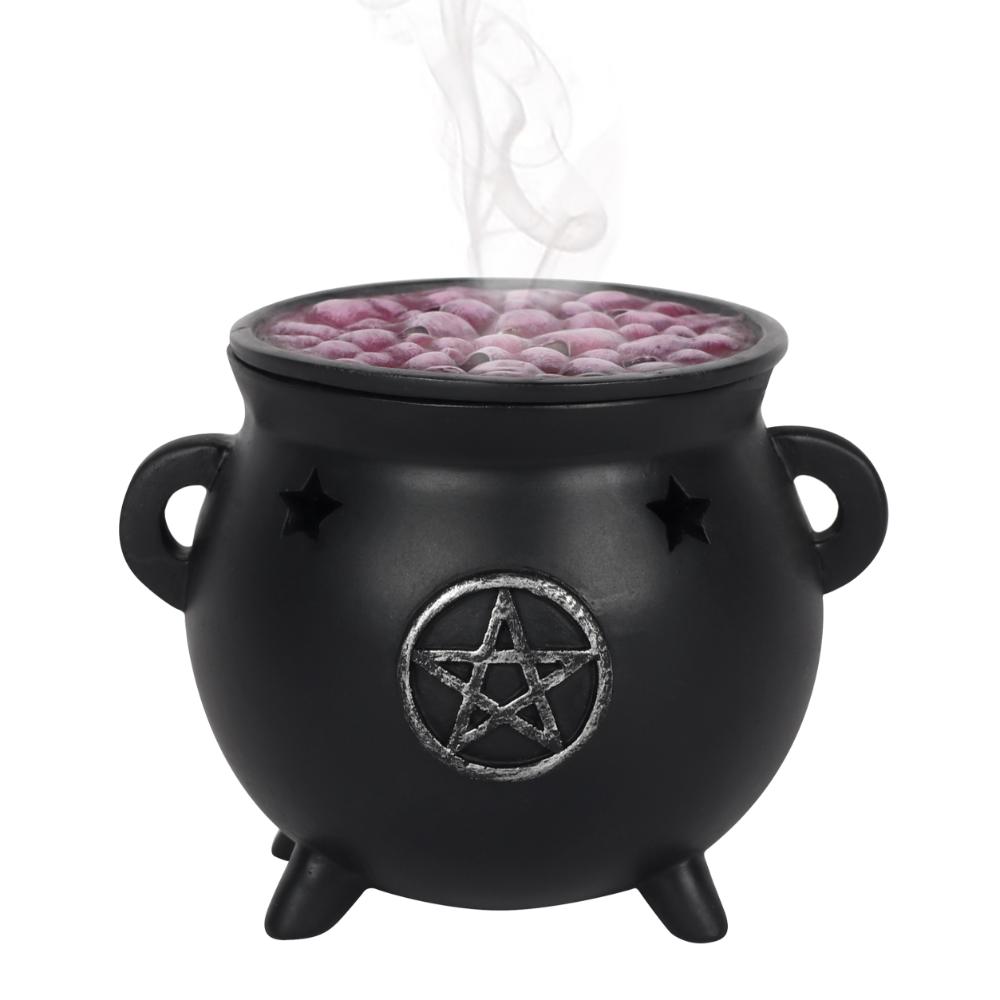 Pentagram Cauldron Incense Cone Burner with Removable Lid