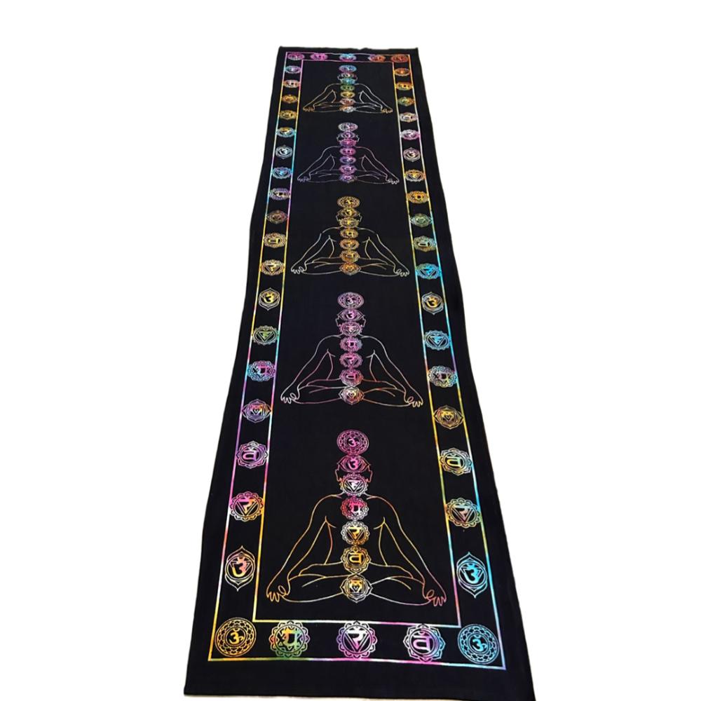 Seven Chakra Tie Dye Table Runner – 38 × 175 cm