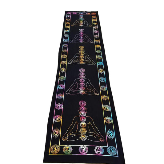 Seven Chakra Tie Dye Table Runner – 38 × 175 cm