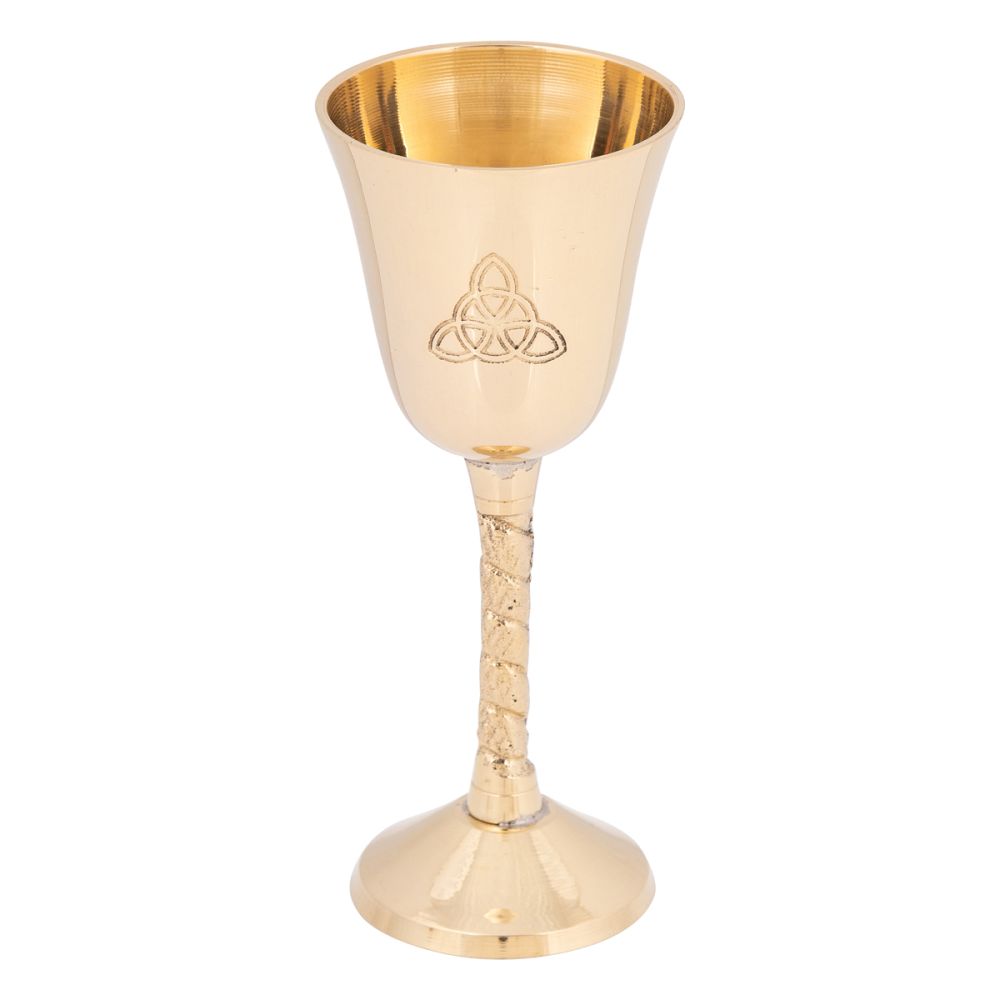 Triquetra Brass Goblet – 5 × 12 cm