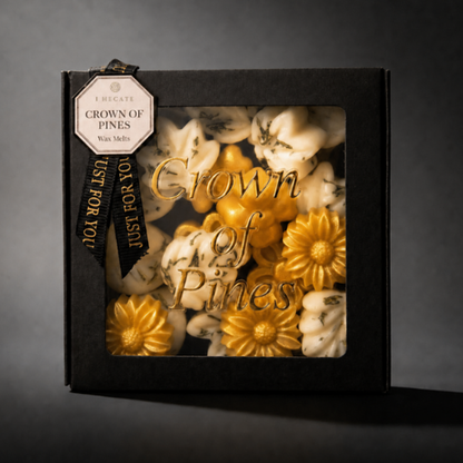 CROWN OF PINES Luxury Botanical Wax Melts made of coconut-soy wax and pure beeswax
