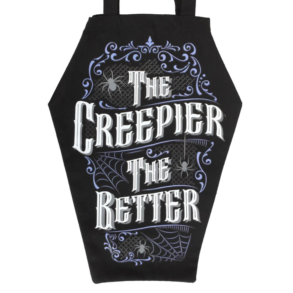 The Creepier the Better Coffin-Shaped Gothic Tote Bag