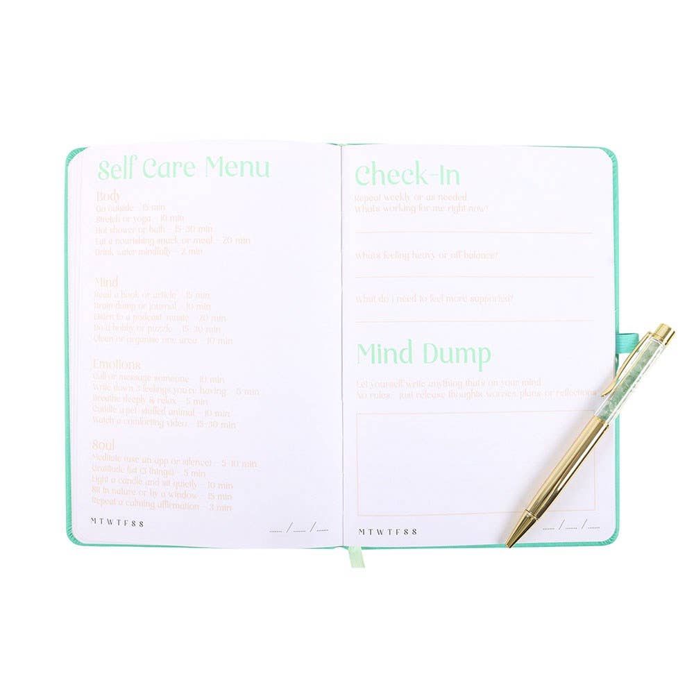 A5 Wellness Journal with Aventurine Crystal Pen – Tranquil Retreat