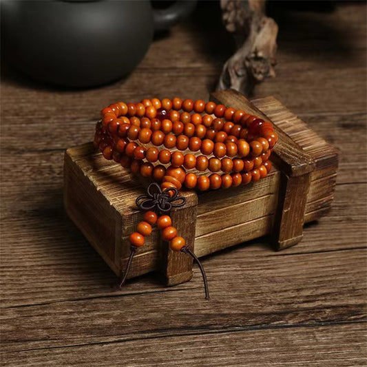 Sandalwood Buddhist Prayer Bracelet - Multi-layer Wood Beaded Wrist Mala