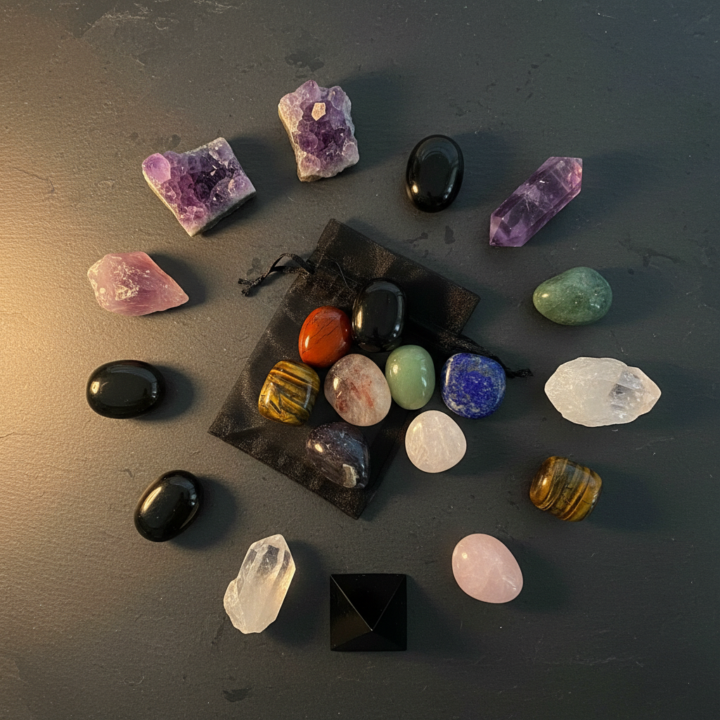 Mystery Crystal Bag – Flat Lay Candlelight