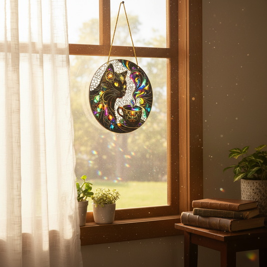 Mystical Cat Suncatcher Mockup