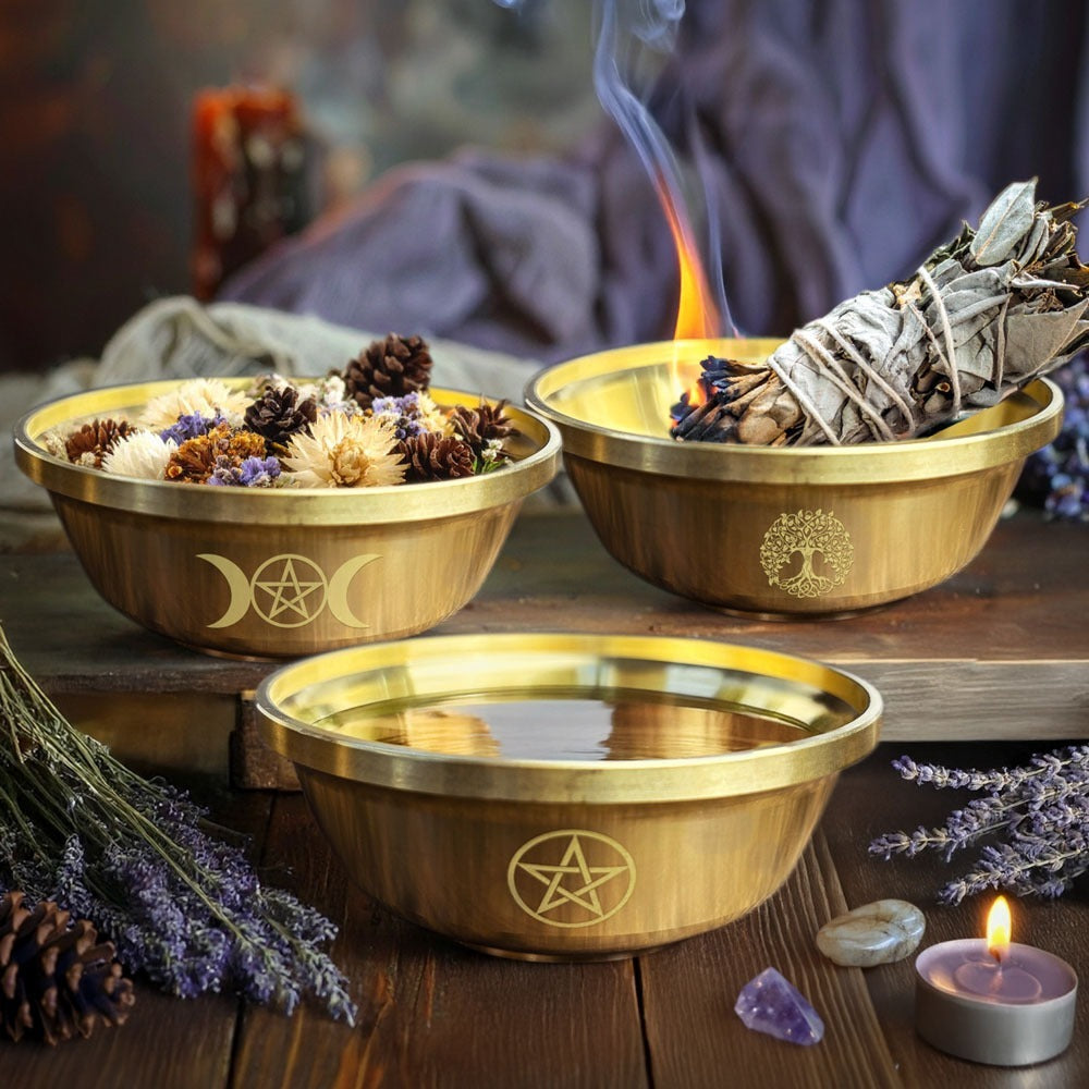 Offering Bowl with Triple Moon and Pentacle