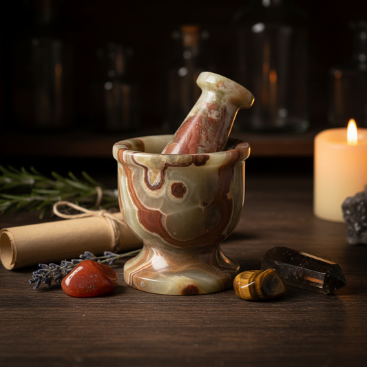 Onyx Mortar & Pestle Mockup - Apothecary