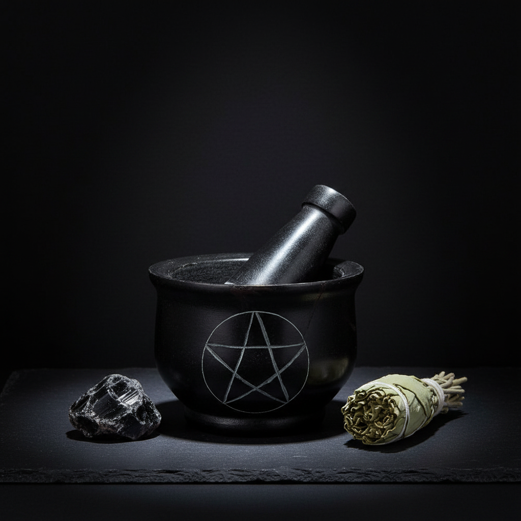 Pentacle Mortar & Pestle Mockup - Minimal