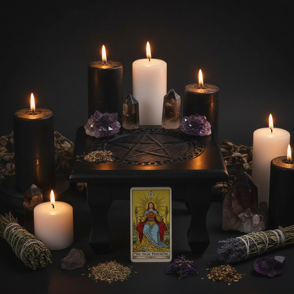 Pentacle Square Altar Table Mockup