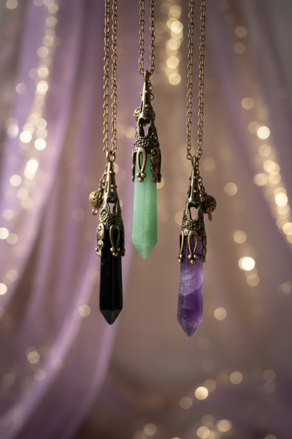Raw Crystal Pendants Hanging
