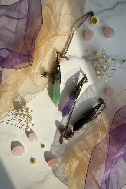 Raw Crystal Pendants Lifestyle Mockup
