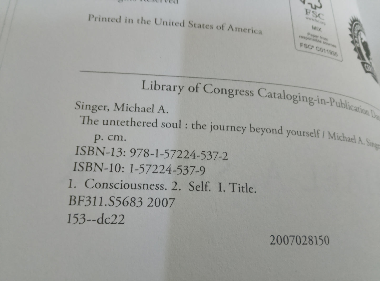 The Untethered Soul – Michael A. Singer 2007