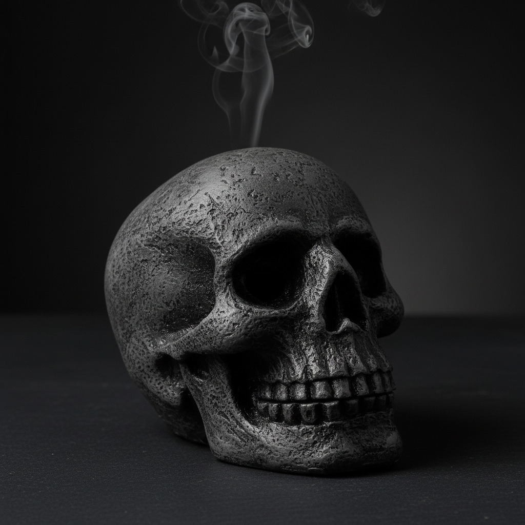 Skull Incense Cone Holder Mockup - Minimal