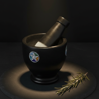 Soapstone Pentacle Mortar & Pestle Mockup - Minimal