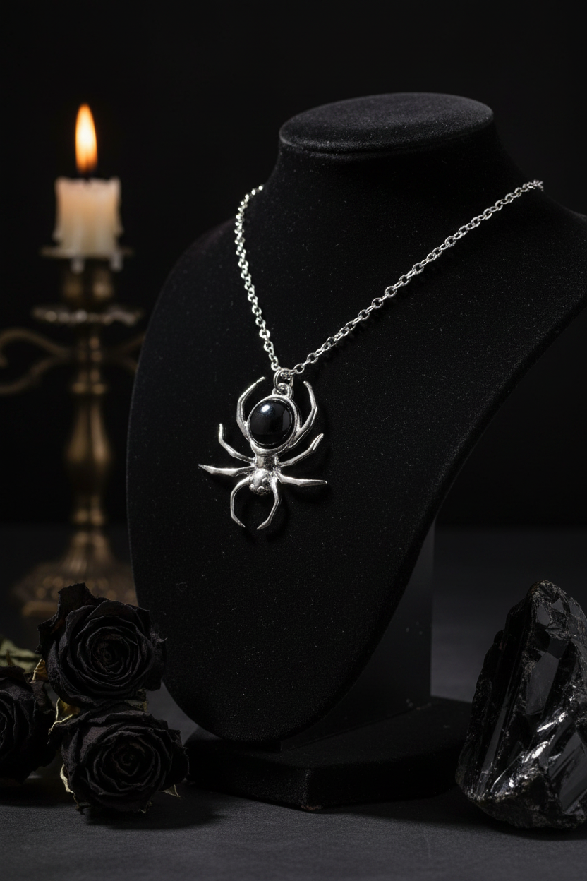 Spider Necklace Mockup - Gothic